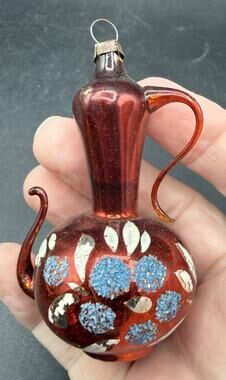 Fantasia Glass Coffee Pot Ornament Poland Vintage Rare BG1